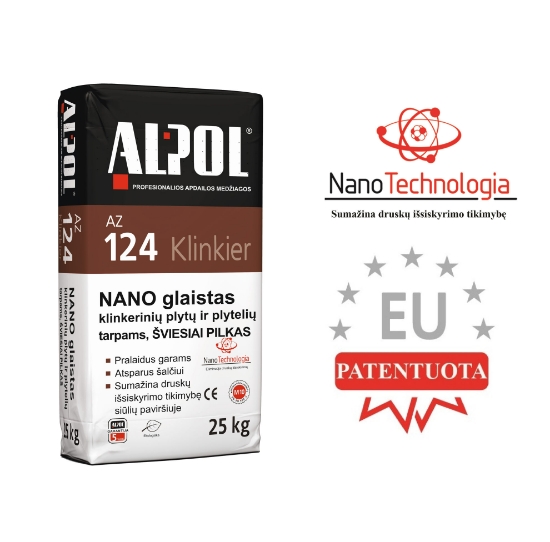 Šviesiai pilkas nano-mišinys klinkerio plytelių siūlių užpildas ALPOL AZ 124 25 Kg (STAMBIAGRŪDIS) paveikslėlis