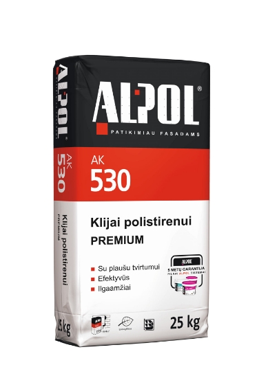 Polistireninio putplasčio plokščių klijai ALPOL AK 530 PREMIUM 25 Kg paveikslėlis