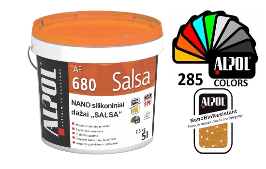 NANO-silikoniniai fasado dažai ALPOL AF 680 5L SALSA paveikslėlis