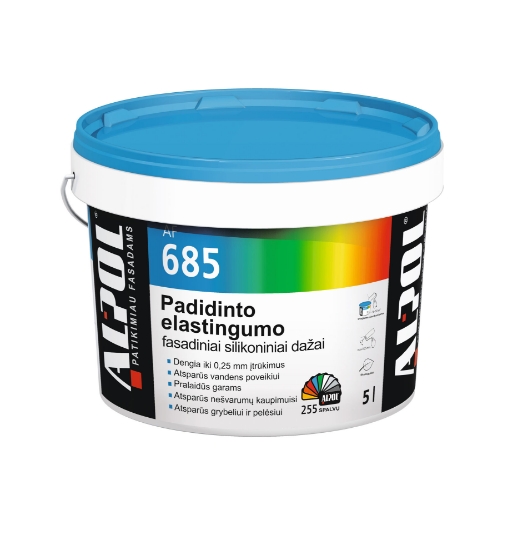 Elastingi silikoniniai fasadiniai dažai ALPOL AF 685 5L paveikslėlis