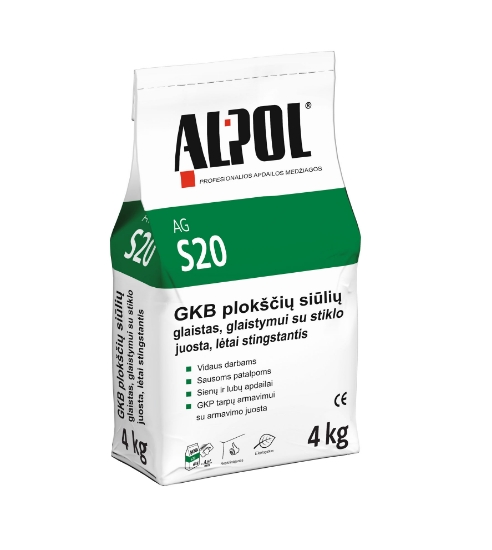 Lėtojo stingimo gipsinis glaistas siūlėms ALPOL AG S20 4 Kg paveikslėlis