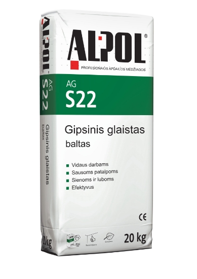 Išlyginamasis gipsinis glaistas ALPOL AG S22 20 Kg (BALTAS) paveikslėlis