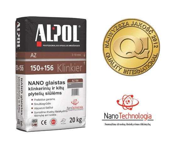 NANO-glaistas klinkerio siūlėms nuo 3 iki 10 mm ALPOL AZ 150 20 Kg (GRAFITINIS-SMULKIAGRŪDIS) paveikslėlis