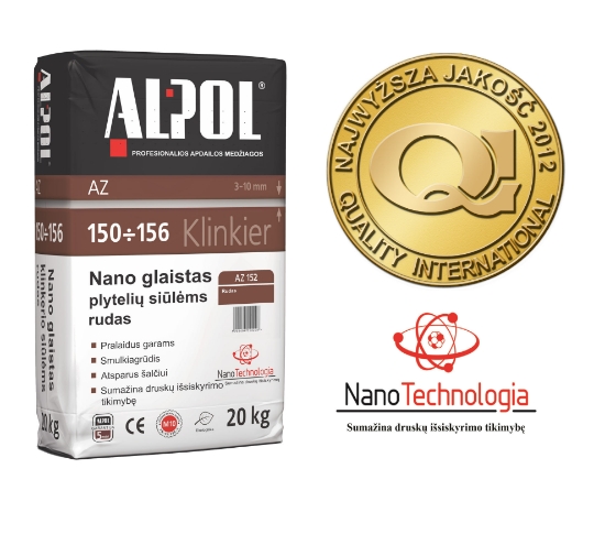 NANO-glaistas klinkerio siūlėms nuo 3 iki 10 mm ALPOL AZ 152 20 Kg (RUDAS-SMULKIAGRŪDIS) paveikslėlis
