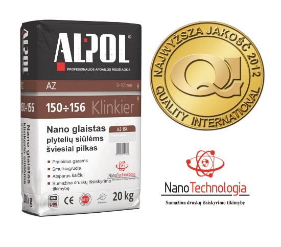 NANO-glaistas klinkerio siūlėms nuo 3 iki 10 mm ALPOL AZ 154 20 Kg (ŠVIESIAI PILKAS-SMULKIAGRŪDIS) paveikslėlis