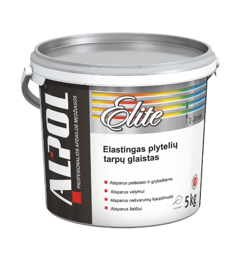 Elastingas siūlių glaistas plytelėms nuo 2 iki 20 mm ALPOL ELITE AS E57 5 Kg (RUDA) paveikslėlis