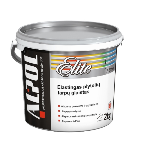 Elastingas siūlių glaistas plytelėms nuo 2 iki 20 mm ALPOL ELITE AS E52 2 Kg (GRAFITAS) paveikslėlis
