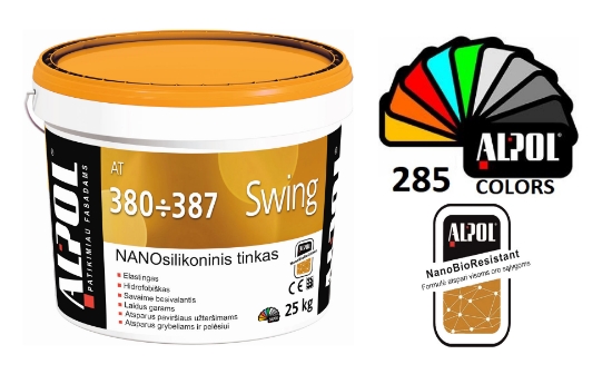 NANO silikoninis struktūrinis (dekoratyvinis) tinkas ALPOL AT 381 1,5 mm (Samanėlė) 25 Kg paveikslėlis