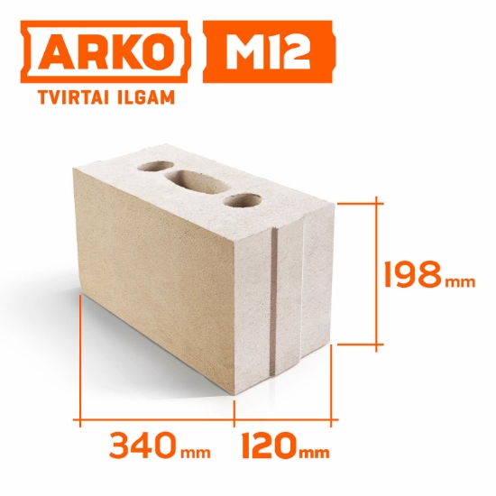 Silikatiniai blokeliai ARKO M12 (paletėje 90 vnt.) paveikslėlis