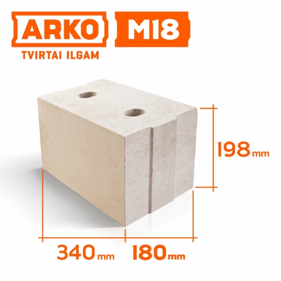 Silikatiniai blokeliai ARKO M18 (paletėje 60 vnt.) paveikslėlis
