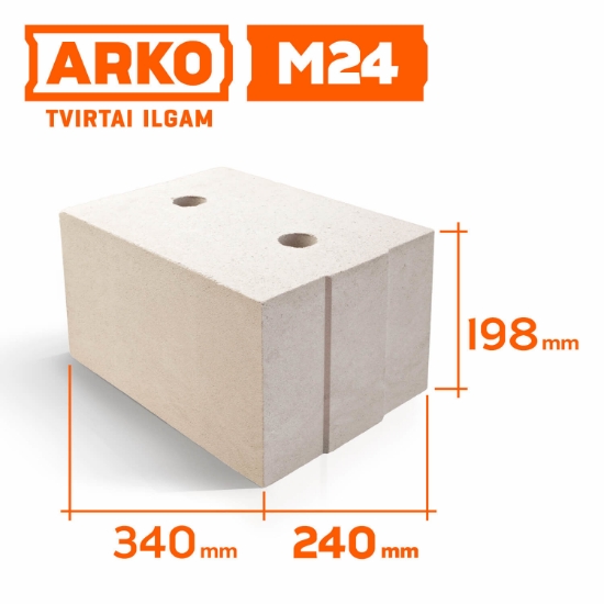 Silikatiniai blokeliai ARKO M24 (paletėje 45 vnt.) paveikslėlis