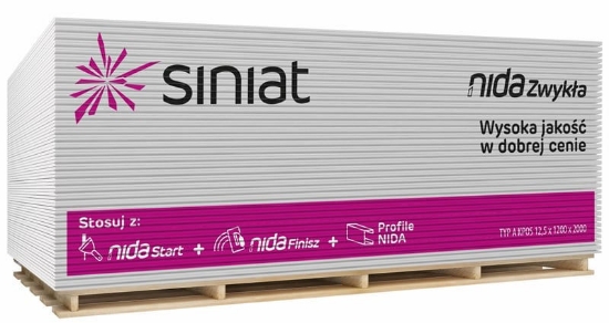 Gipso kartono plokštė NIDA Standard (balta) 12,5x1200x2000mm (paletėje 66 vnt.) paveikslėlis