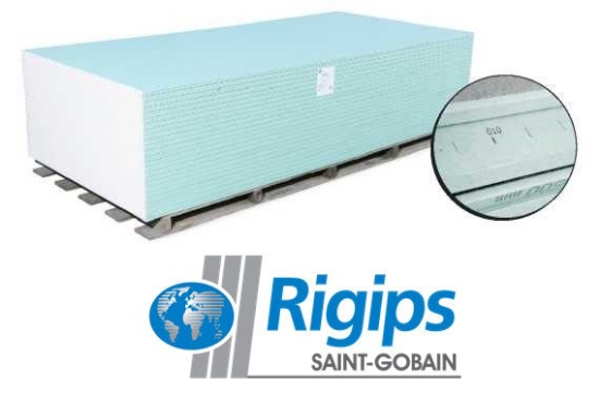 Gipskartonio plokštė atspari drėgmei RIGIPS (GKBI) žalia 12,5x1200x2600mm (paletėje 60 vnt.) paveikslėlis