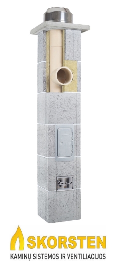 Pristatomas keramikinis kaminas SKORSTEN PLIUS 5 m Ø 180 mm (be ventiliacijos) paveikslėlis