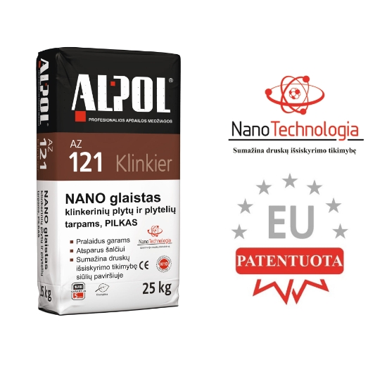 Pilkas nano-mišinys klinkerio plytelių siūlių glaistas ALPOL AZ 121 25 Kg (STAMBIAGRŪDIS) paveikslėlis