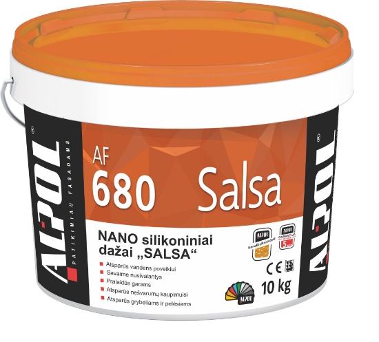 NANO-silikoniniai fasado dažai ALPOL AF 680 10L SALSA paveikslėlis