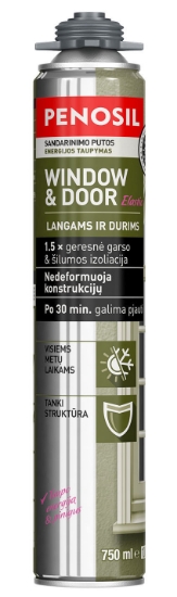 Garso ir šilumos izoliacinės putos Penosil Windows & Door Elastic (elastingos) 750 ml paveikslėlis