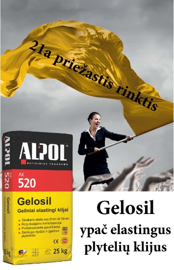 Elastingi plytelių klijai GELOSIL ALPOL AK 520 25 Kg (IŠLYGINAMIEJI) paveikslėlis