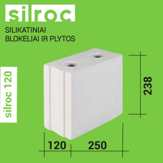 Silikatiniai blokeliai SILROC 120 Bauroc paveikslėlis