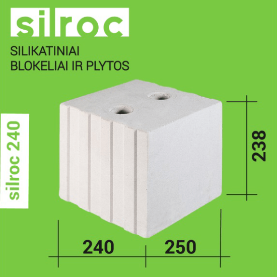 Silikatiniai blokeliai SILROC 240 Bauroc paveikslėlis