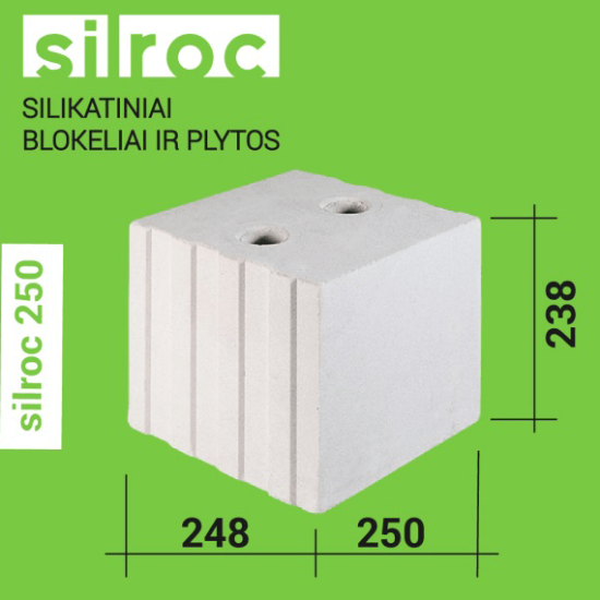 Silikatiniai blokeliai SILROC 250 Bauroc paveikslėlis